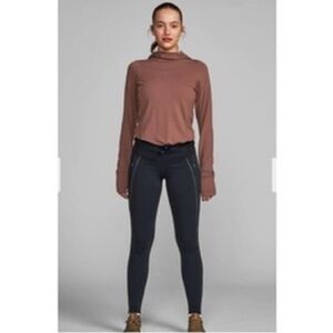 Janji Aurora Fleece Tight Insulated Leggings Black Winter Run Small